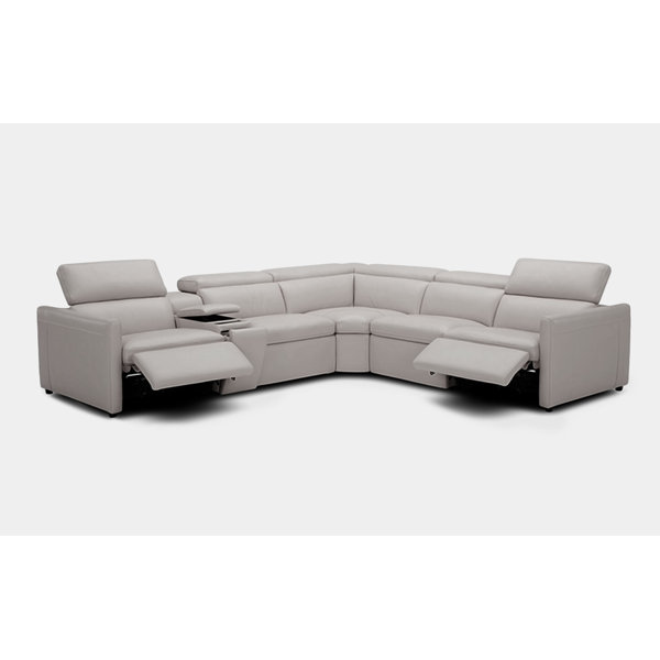 Jubilee Modern Contemporary Design 6 Piece Leather Power Reclining   6   Piece Leather Power Reclining Sectional 